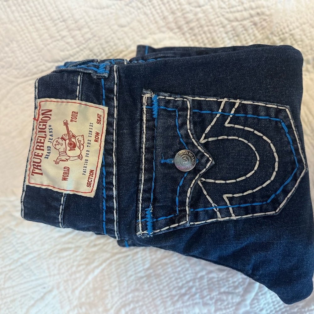 True Religion Indigo Jeans with Contrast Stitching